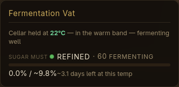 A fermentation vat in progress