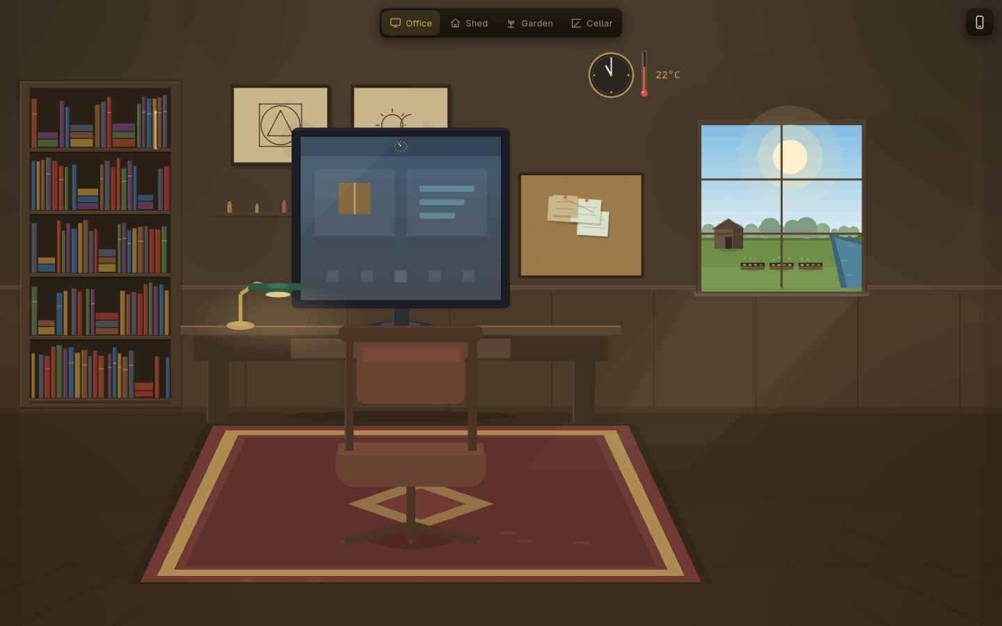 The study with its computer