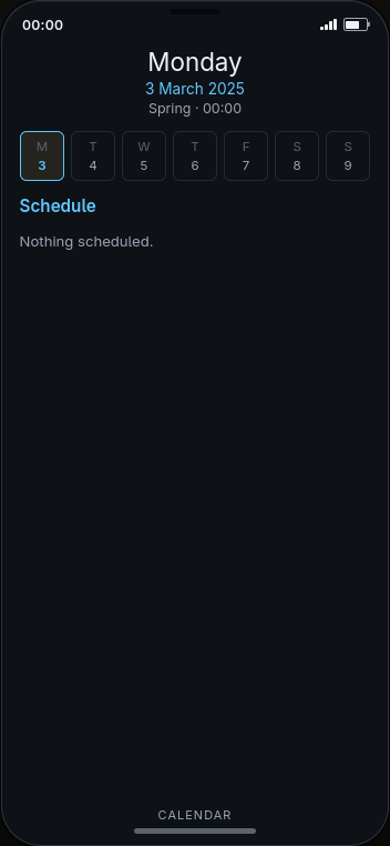 The in-game phone calendar and reminders