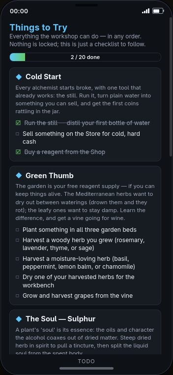 The in-game phone Todo app